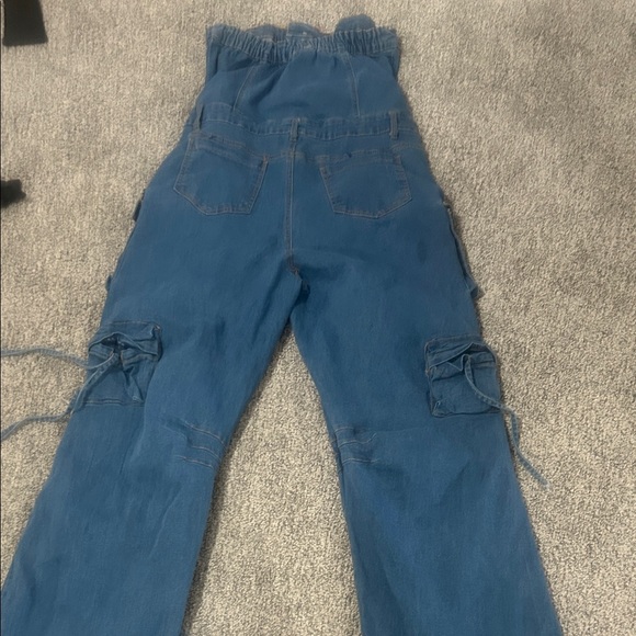 Stylish Blue Utility Jumpsuit - Picture 8 of 9